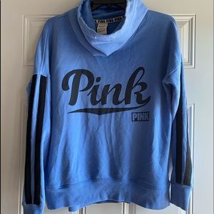PINK VS Blue Cowl neck Hoodie w/Black Stripes XS